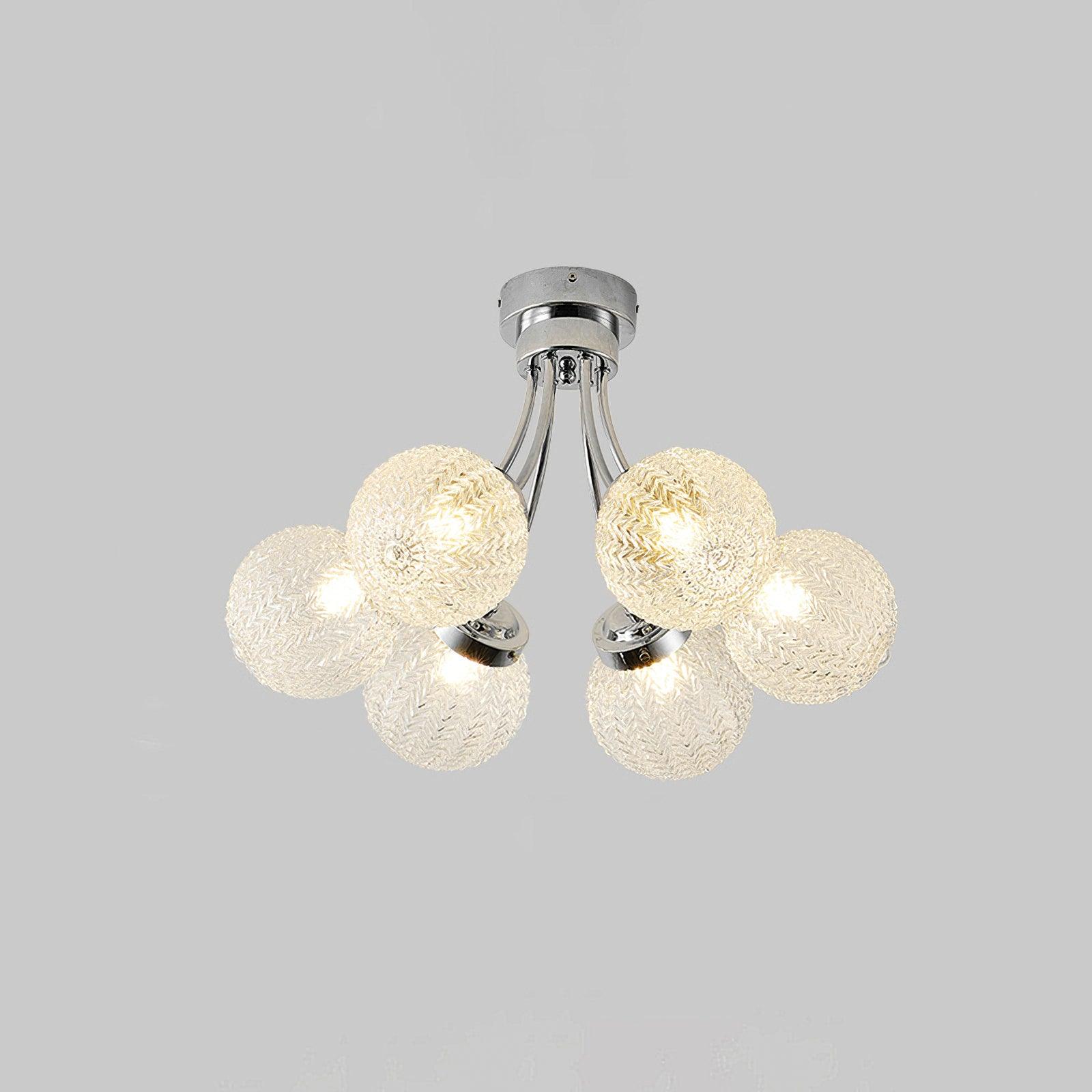 Elegant Carved Glass Flush Mount Ceiling Lamp for Modern Luxury Interiors