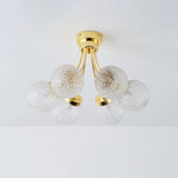 Elegant Carved Glass Flush Mount Ceiling Lamp for Modern Luxury Interiors