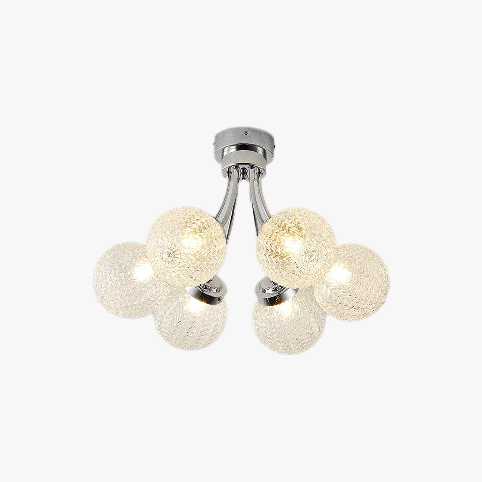 Elegant Carved Glass Flush Mount Ceiling Lamp for Modern Luxury Interiors