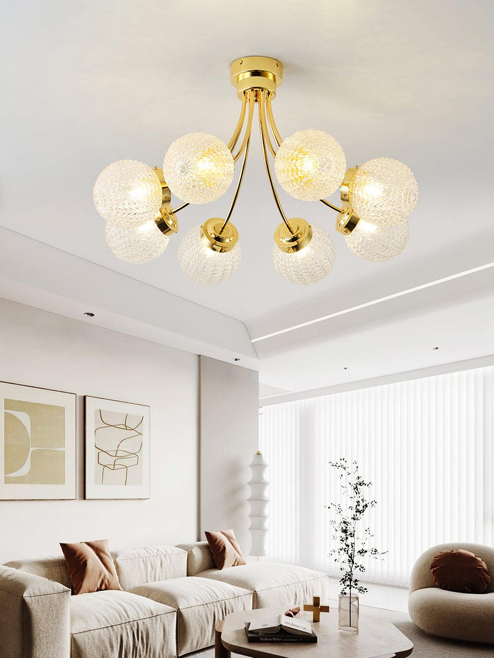 Elegant Carved Glass Flush Mount Ceiling Lamp for Modern Luxury Interiors
