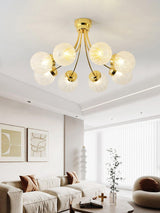 Elegant Carved Glass Flush Mount Ceiling Lamp for Modern Luxury Interiors