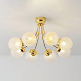 Elegant Carved Glass Flush Mount Ceiling Lamp for Modern Luxury Interiors