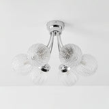 Elegant Carved Glass Flush Mount Ceiling Lamp for Modern Luxury Interiors