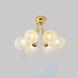 Elegant Carved Glass Flush Mount Ceiling Lamp for Modern Luxury Interiors