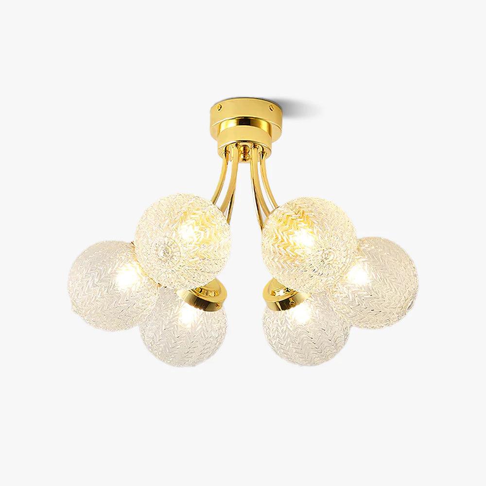 Elegant Carved Glass Flush Mount Ceiling Lamp for Modern Luxury Interiors
