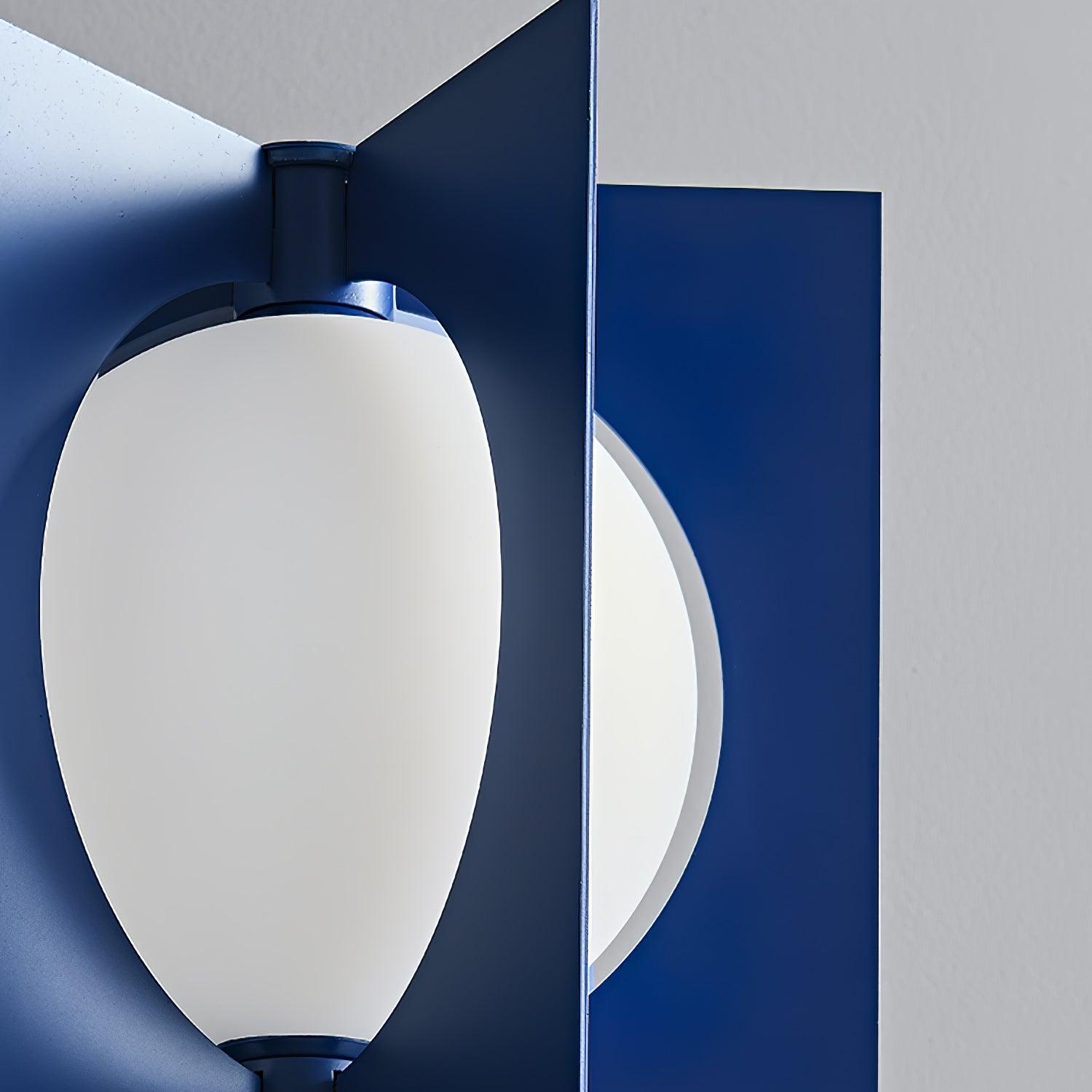 Modern Blue Column Cascade Tower Floor Lamp with Multi Tiered PVC Shades