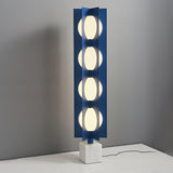 Modern Blue Column Cascade Tower Floor Lamp with Multi Tiered PVC Shades