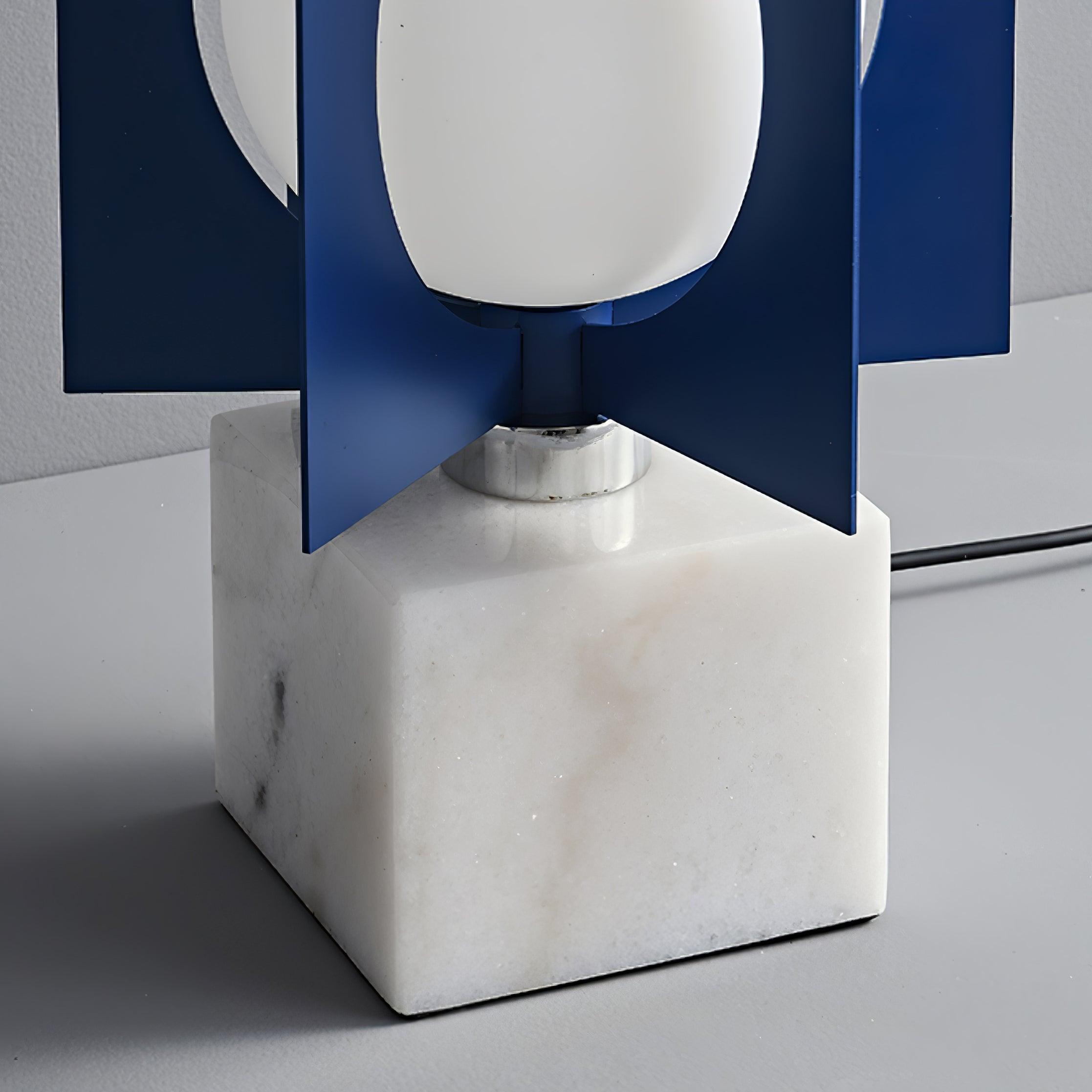 Modern Blue Column Cascade Tower Floor Lamp with Multi Tiered PVC Shades