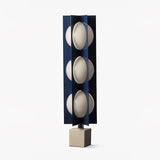 Modern Blue Column Cascade Tower Floor Lamp with Multi Tiered PVC Shades