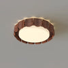 Modern Walnut Wood Grain LED Flush Mount Ceiling Lamp Cascadia Flare Style