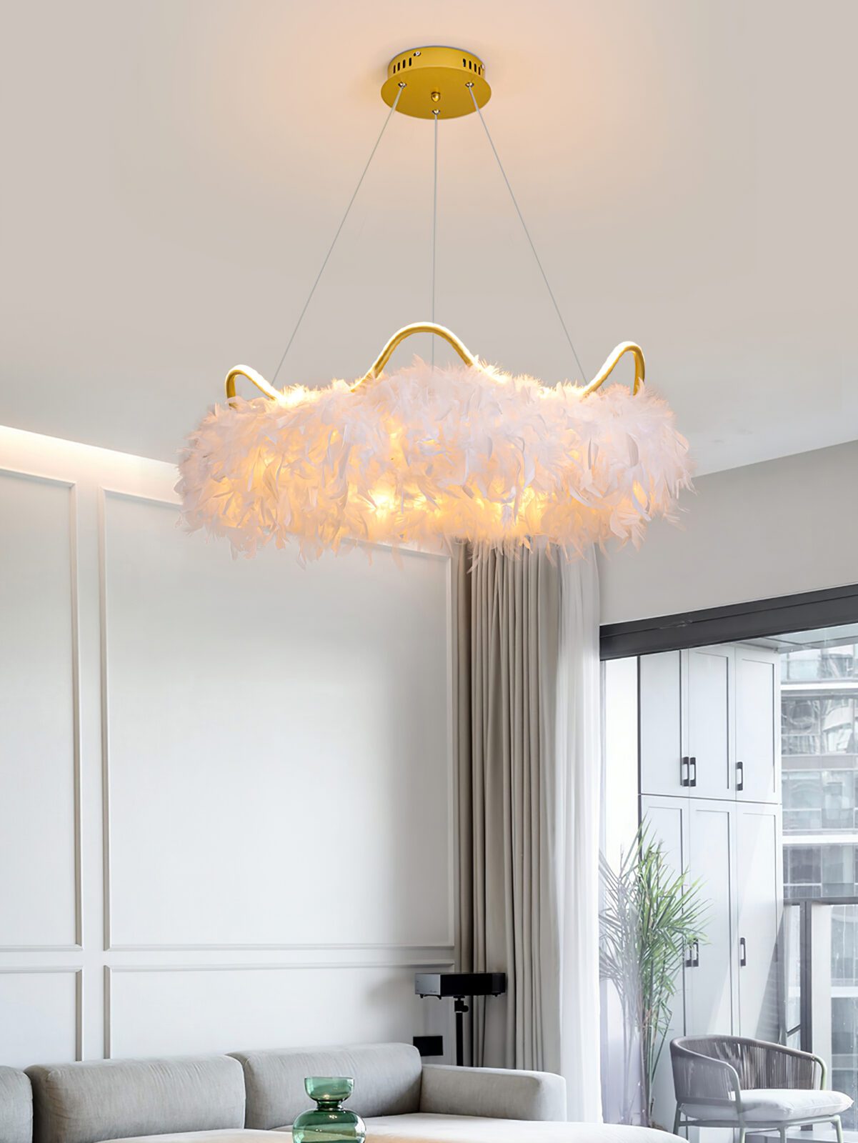 nordic-white-feather-pendant-light-with-cat-ear-design-and-adjustable-led