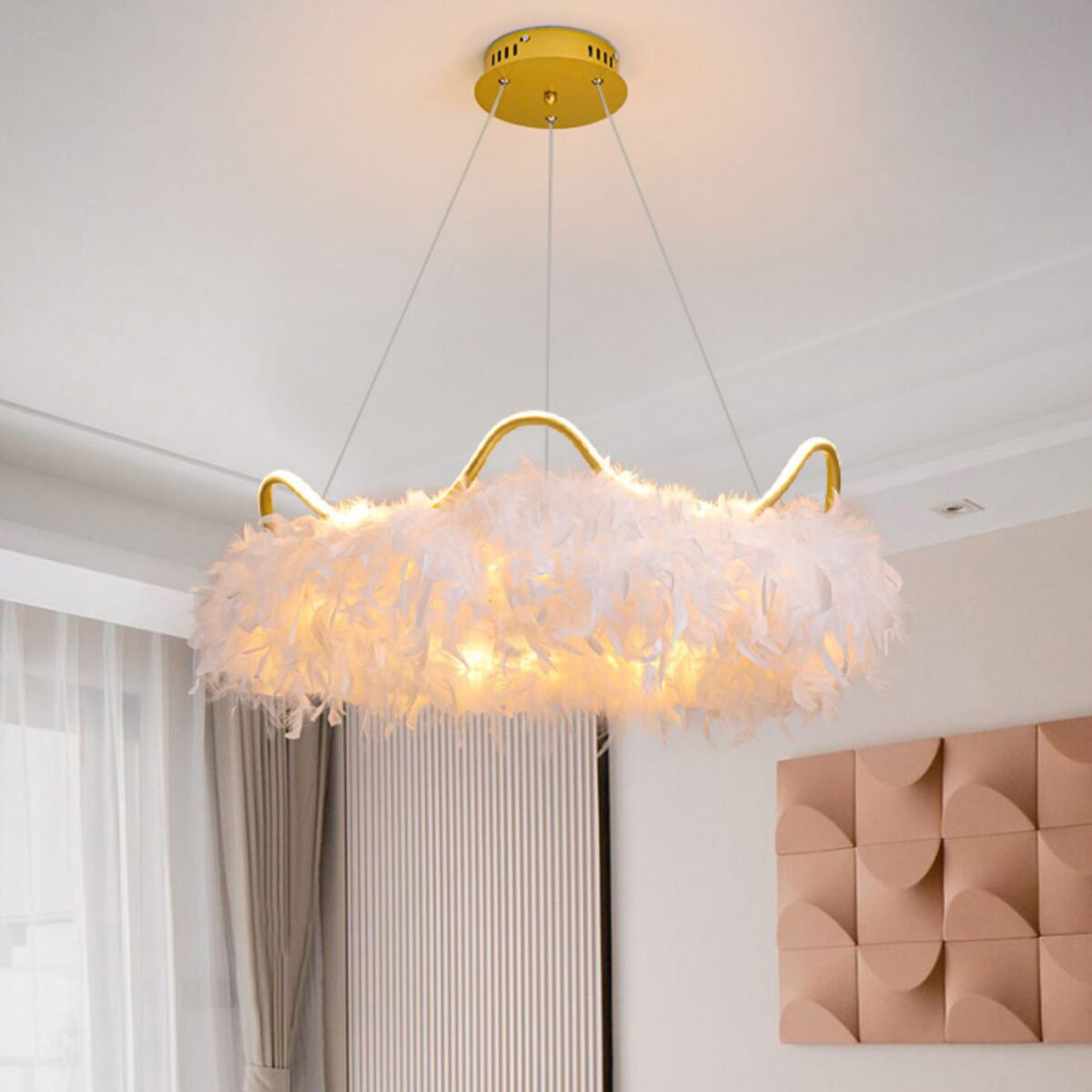nordic-white-feather-pendant-light-with-cat-ear-design-and-adjustable-led