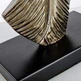 Cayo Metallic Gold Table Lamp with Black Marble Base and Fabric Drum Shade