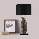 Cayo Metallic Gold Table Lamp with Black Marble Base and Fabric Drum Shade