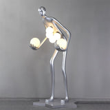 Modern Celestial Guardian Sculpture Floor Lamp Tall Artistic Standing Figurative Light