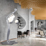 Modern Celestial Guardian Sculpture Floor Lamp Tall Artistic Standing Figurative Light