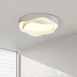 Cenia Modern Circular LED Ceiling Light White Matte Finish Minimalist Flush Mount Fixture