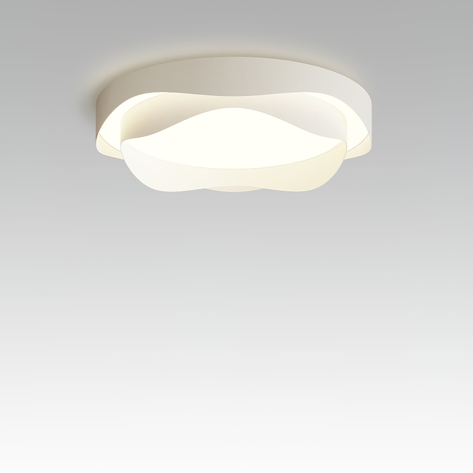Cenia Modern Circular LED Ceiling Light White Matte Finish Minimalist Flush Mount Fixture