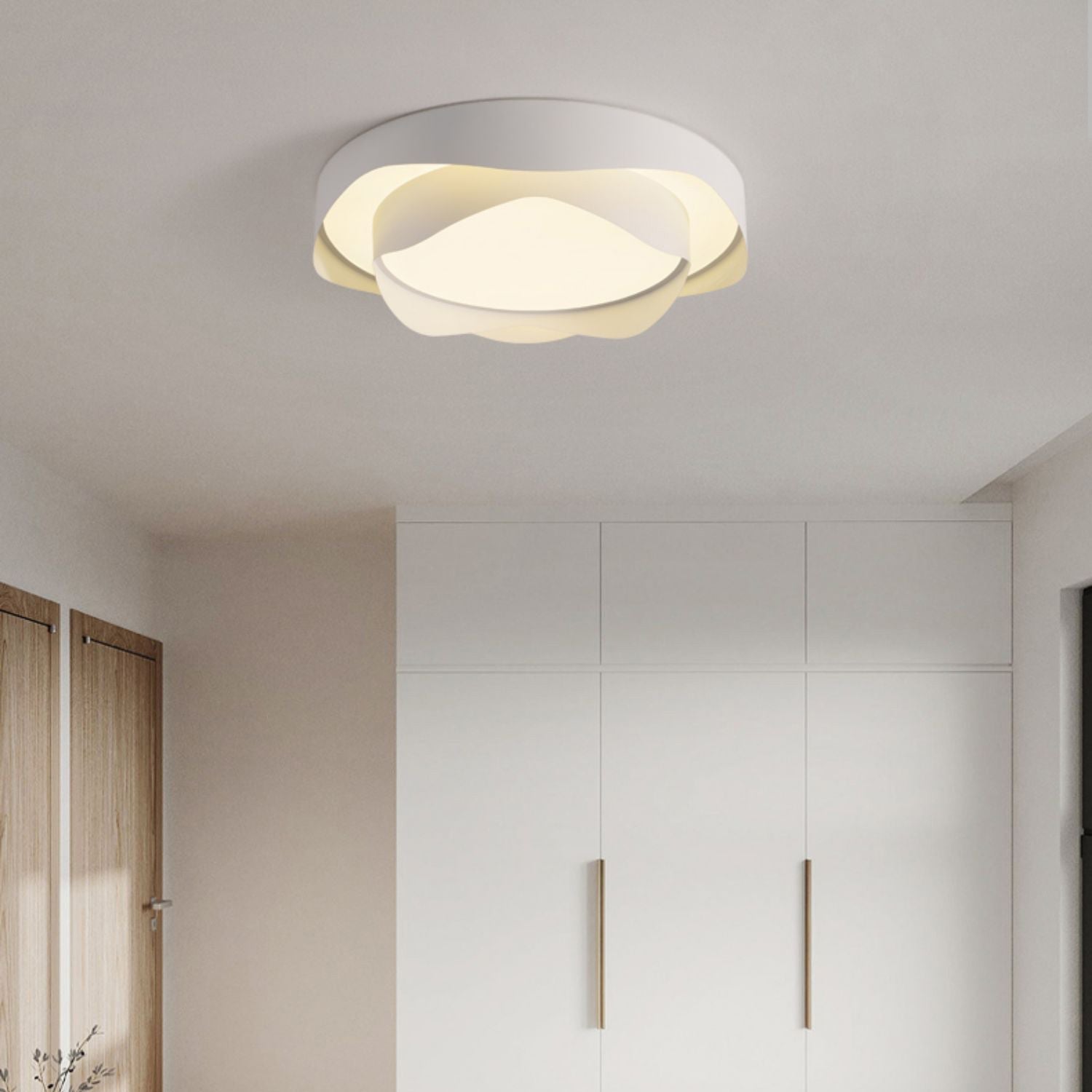 Cenia Modern Circular LED Ceiling Light White Matte Finish Minimalist Flush Mount Fixture