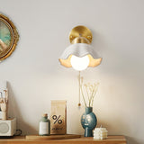 vintage-ceramic-flower-sconce-light-with-copper-base-and-white-petal-shade