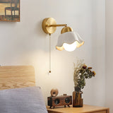 vintage-ceramic-flower-sconce-light-with-copper-base-and-white-petal-shade