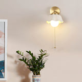 vintage-ceramic-flower-sconce-light-with-copper-base-and-white-petal-shade