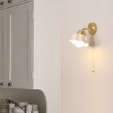 vintage-ceramic-flower-sconce-light-with-copper-base-and-white-petal-shade