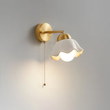 vintage-ceramic-flower-sconce-light-with-copper-base-and-white-petal-shade