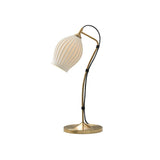 Elegant White Ceramic Ribbed Side Table Lamp for Modern Living Room Decor