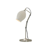 Elegant White Ceramic Ribbed Side Table Lamp for Modern Living Room Decor