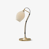 Elegant White Ceramic Ribbed Side Table Lamp for Modern Living Room Decor