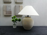 Decker Ceramic Bedside Table Lamp with Pottery Vase Base and Fabric Shade