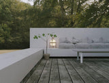 Modern Portable Glass Lantern Table Lamp with Wood Handle and Glass Shade for Ambient Lighting