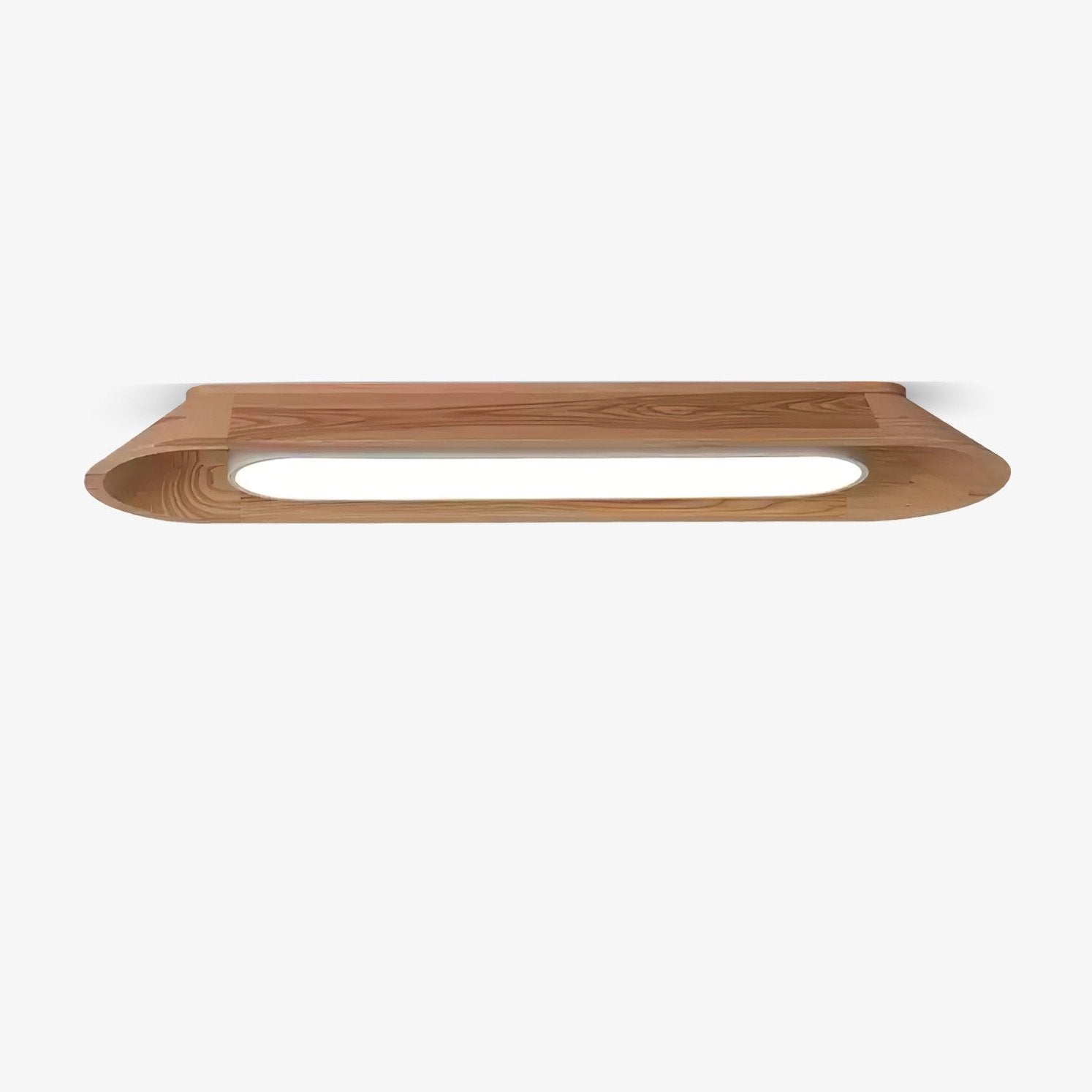 Modern Minimalist Wood and Acrylic Channel Ceiling Lamp with Integrated LED Lighting