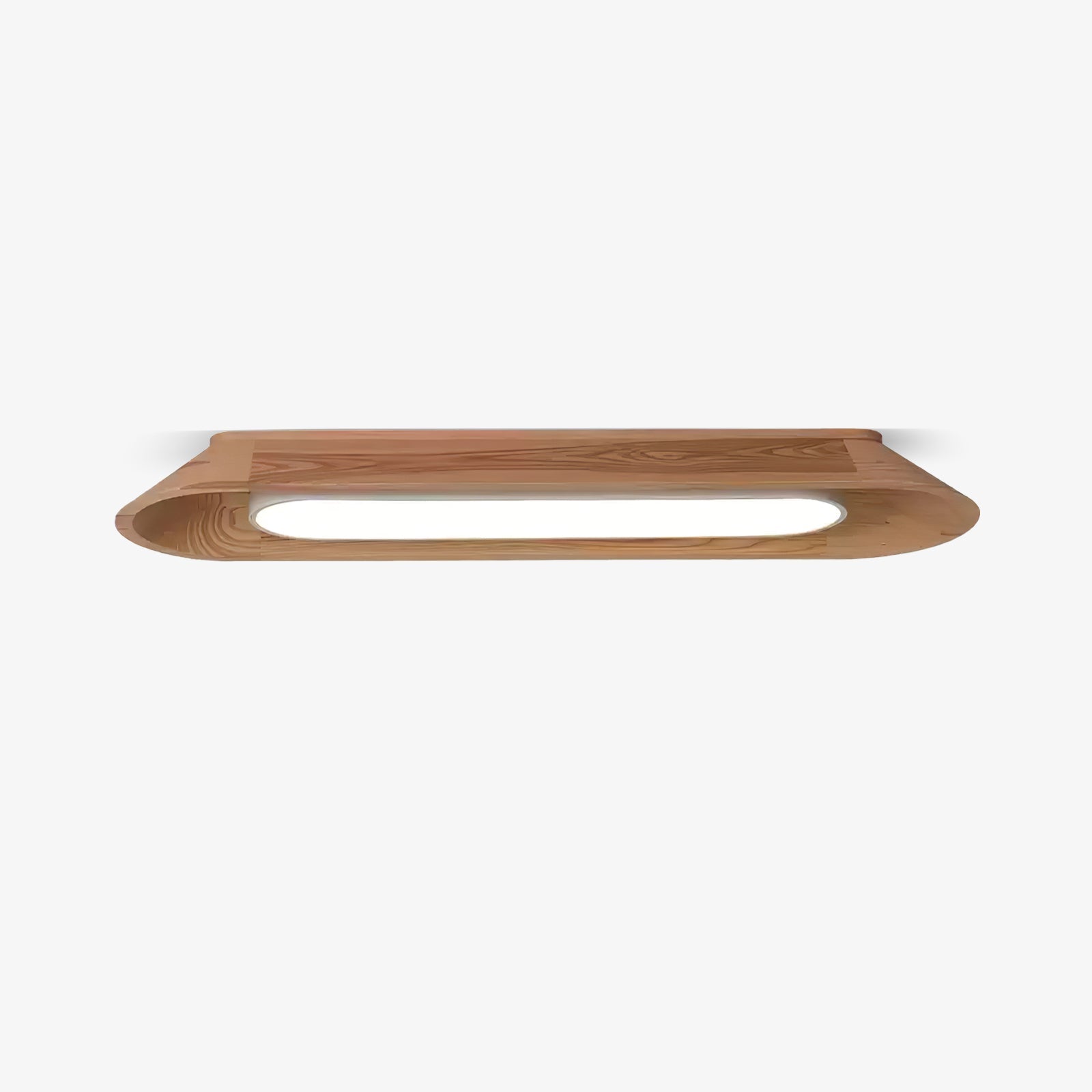 Modern Minimalist Wood and Acrylic Channel Ceiling Lamp with Integrated LED Lighting