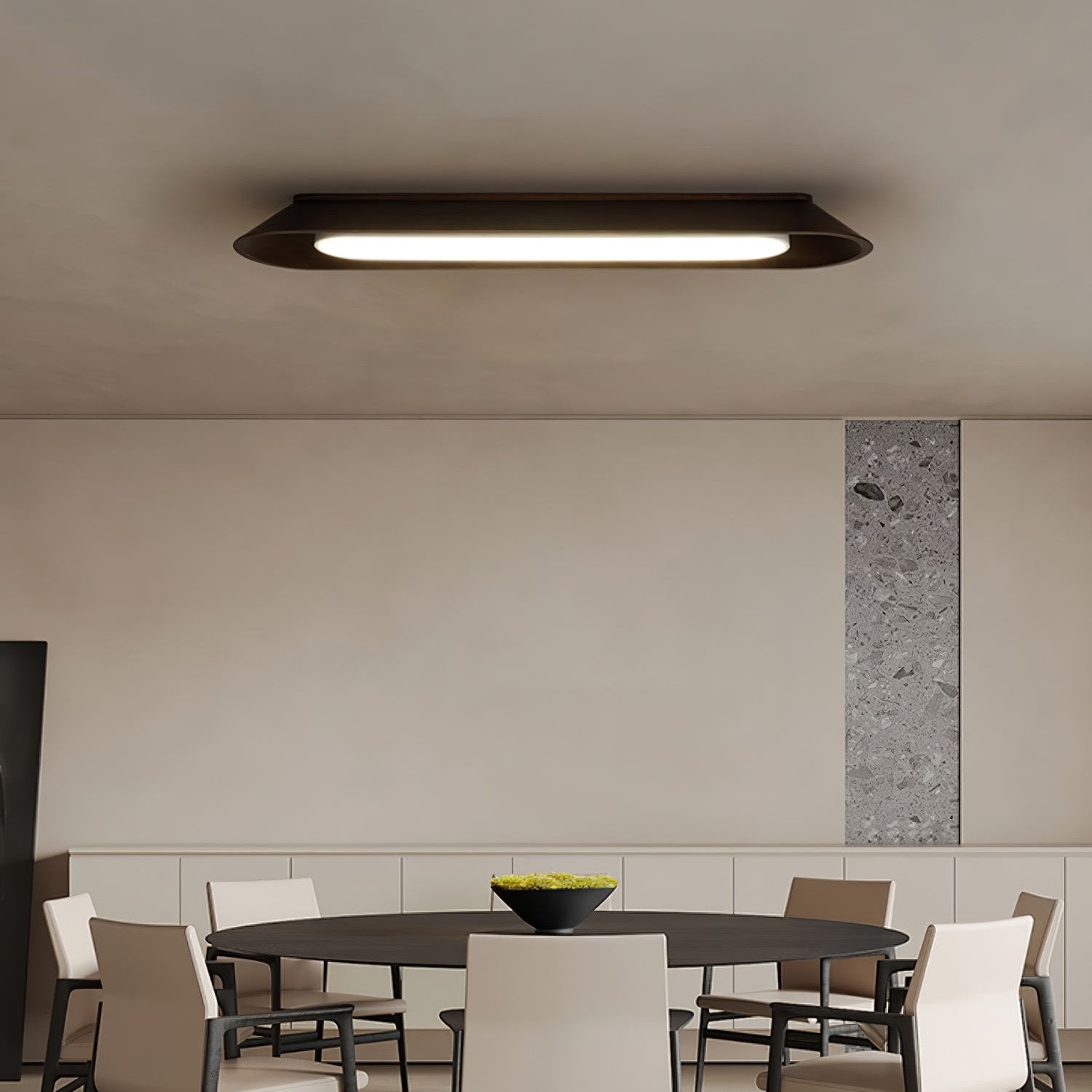 Modern Minimalist Wood and Acrylic Channel Ceiling Lamp with Integrated LED Lighting