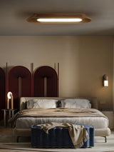 Modern Minimalist Wood and Acrylic Channel Ceiling Lamp with Integrated LED Lighting