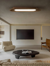 Modern Minimalist Wood and Acrylic Channel Ceiling Lamp with Integrated LED Lighting