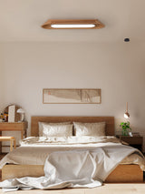 Modern Minimalist Wood and Acrylic Channel Ceiling Lamp with Integrated LED Lighting