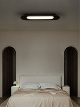 Modern Minimalist Wood and Acrylic Channel Ceiling Lamp with Integrated LED Lighting