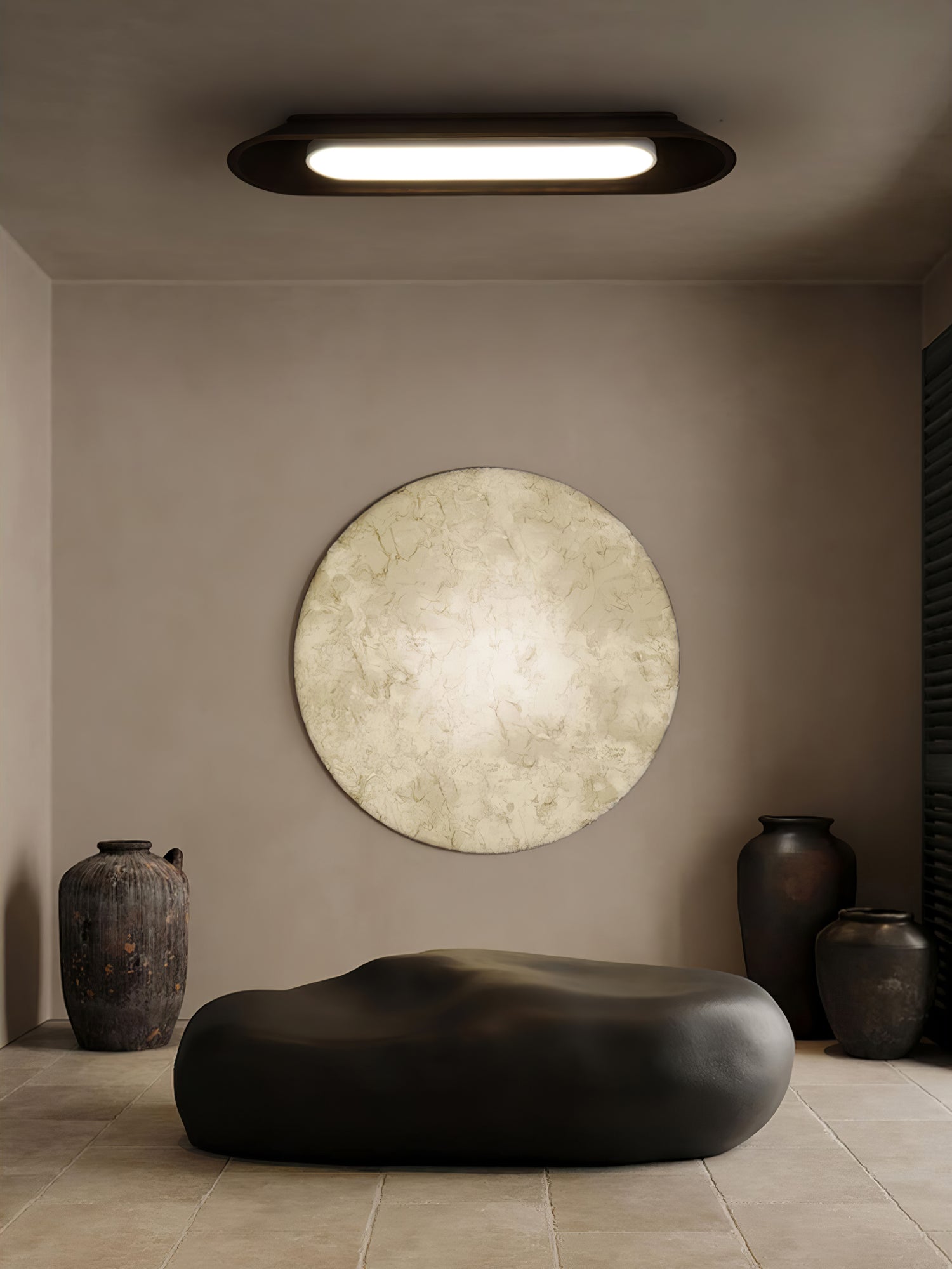 Modern Minimalist Wood and Acrylic Channel Ceiling Lamp with Integrated LED Lighting