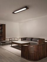 Modern Minimalist Wood and Acrylic Channel Ceiling Lamp with Integrated LED Lighting