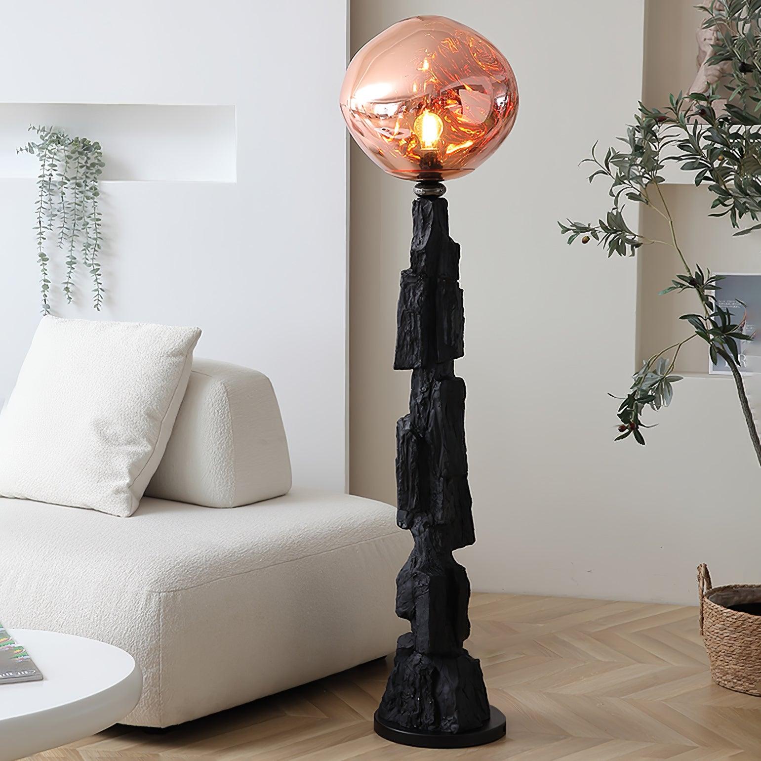 Artistic Charcoal Melt Standing Floor Lamp for Modern Home Decor and Ambient Lighting