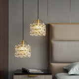 vintage-brass-and-flowered-glass-charlotte-pendant-light-fixture-for-entryway-lighting