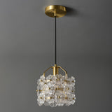 vintage-brass-and-flowered-glass-charlotte-pendant-light-fixture-for-entryway-lighting