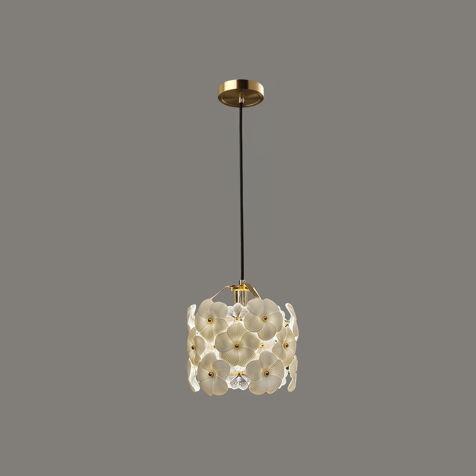 vintage-brass-and-flowered-glass-charlotte-pendant-light-fixture-for-entryway-lighting