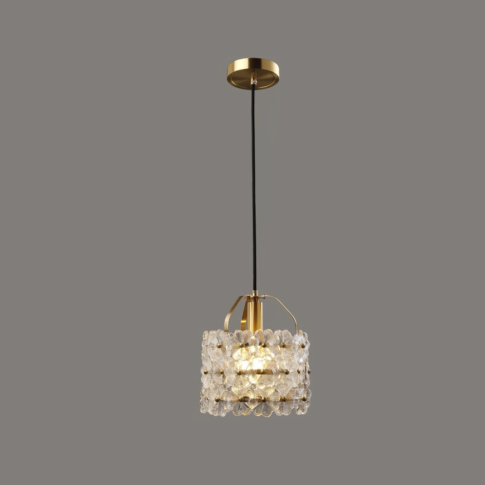 vintage-brass-and-flowered-glass-charlotte-pendant-light-fixture-for-entryway-lighting