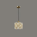 vintage-brass-and-flowered-glass-charlotte-pendant-light-fixture-for-entryway-lighting