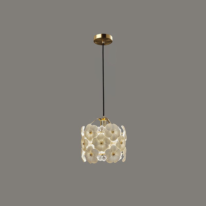 vintage-brass-and-flowered-glass-charlotte-pendant-light-fixture-for-entryway-lighting