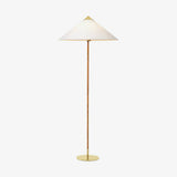 Mid Century Modern Rattan Stem Floor Lamp with Elegant Fabric Shade for Indoor Living Spaces